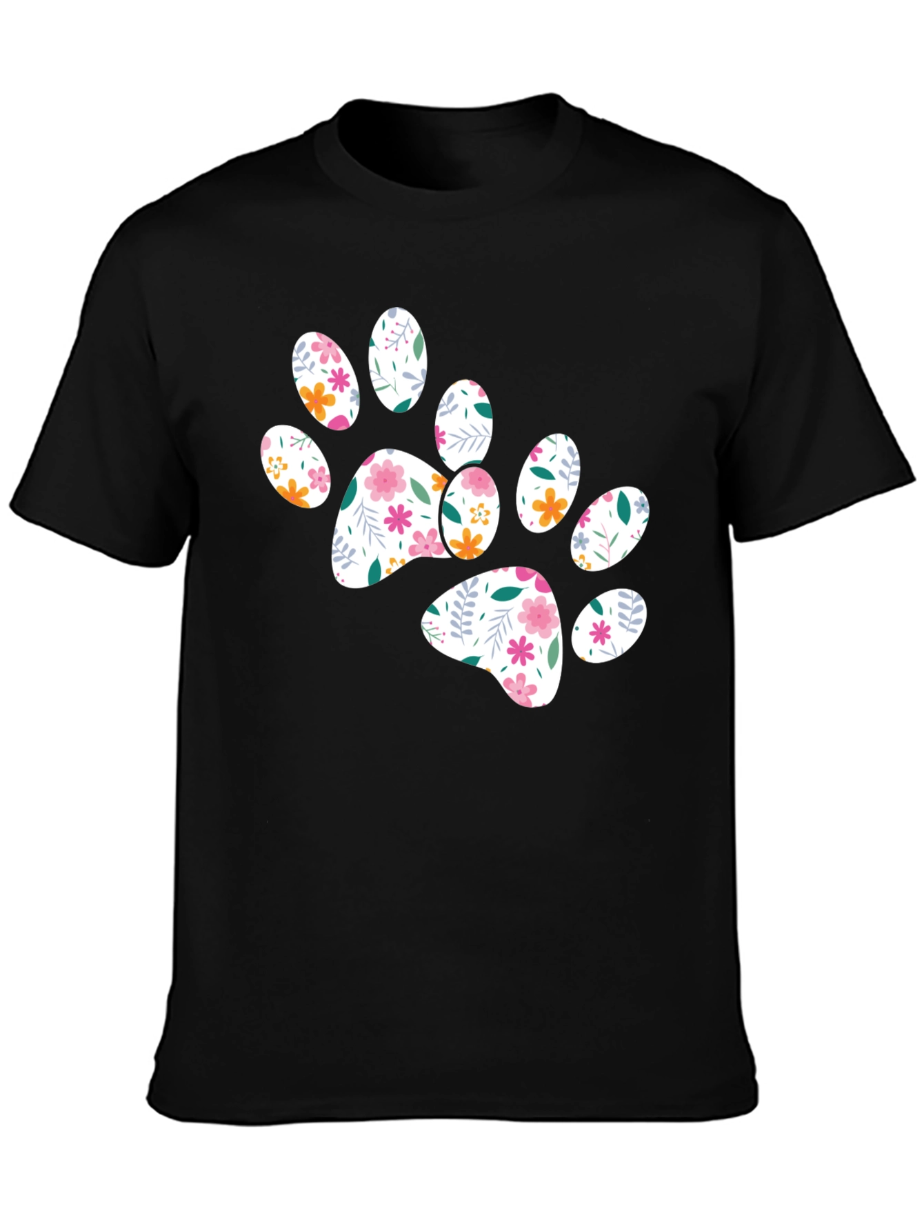 Floral Paw Print Graphic Tee