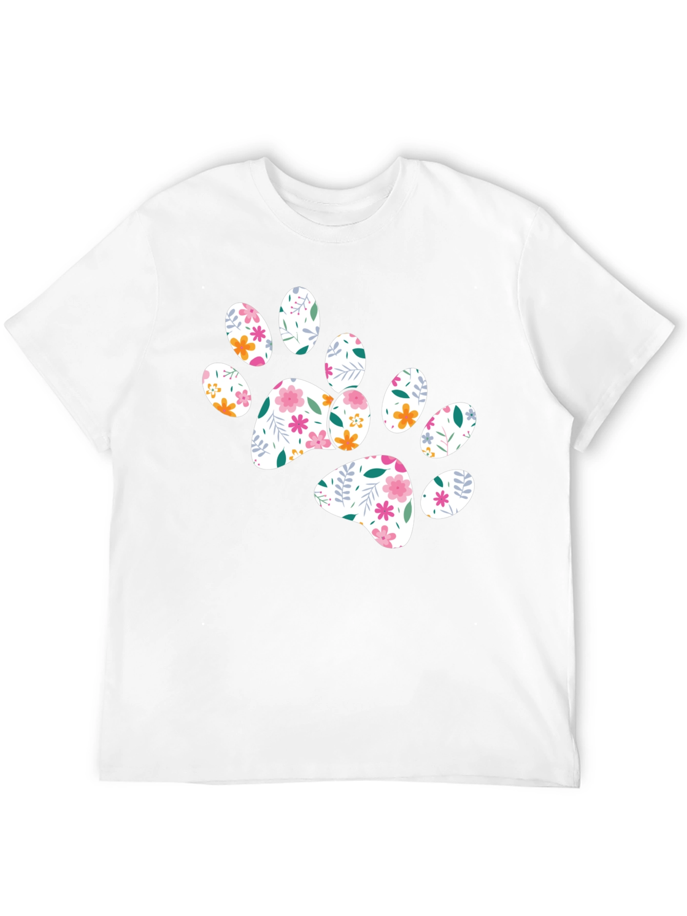 Floral Paw Print Graphic Tee