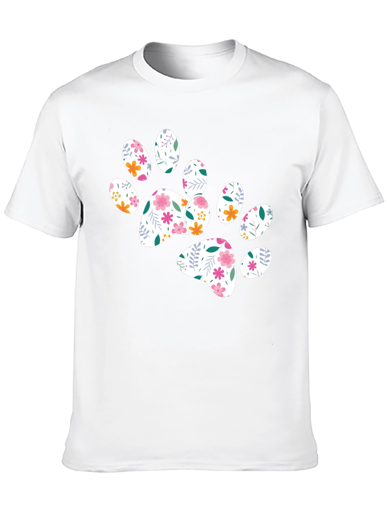 Floral Paw Print Graphic Tee