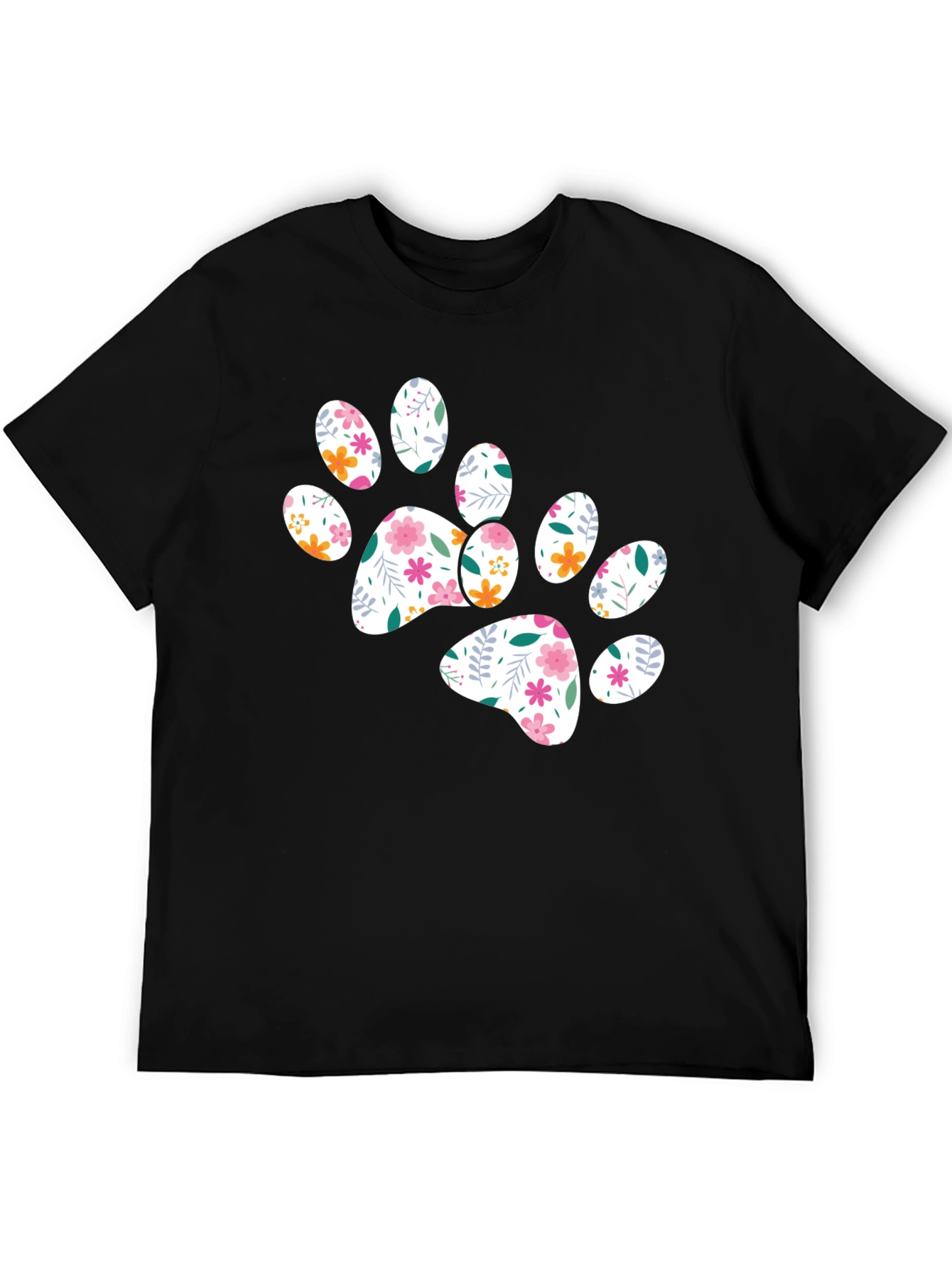 Floral Paw Print Graphic Tee