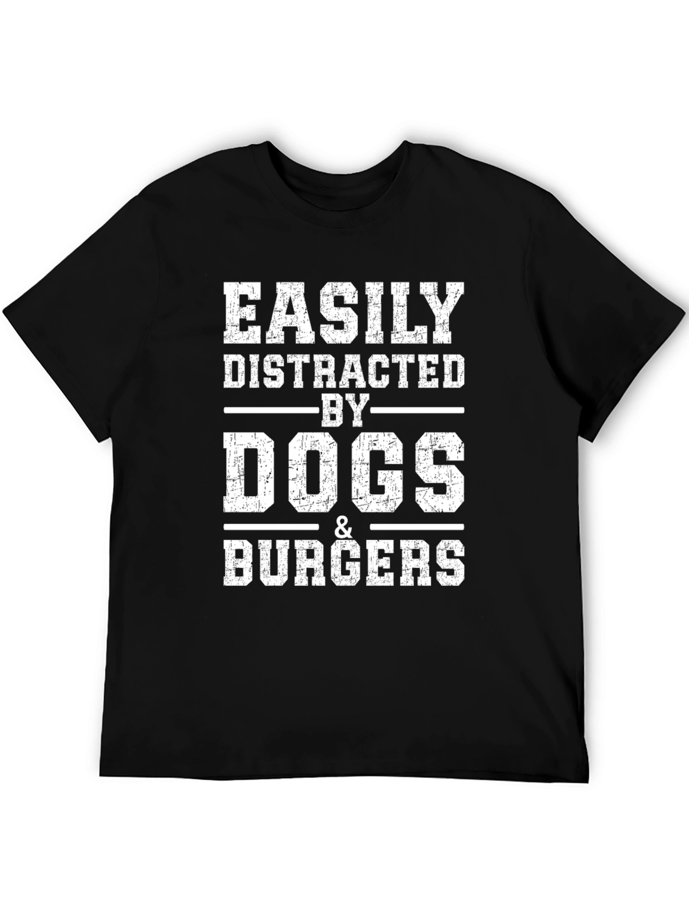 Easily Distracted by Dogs & Burgers Graphic Tee
