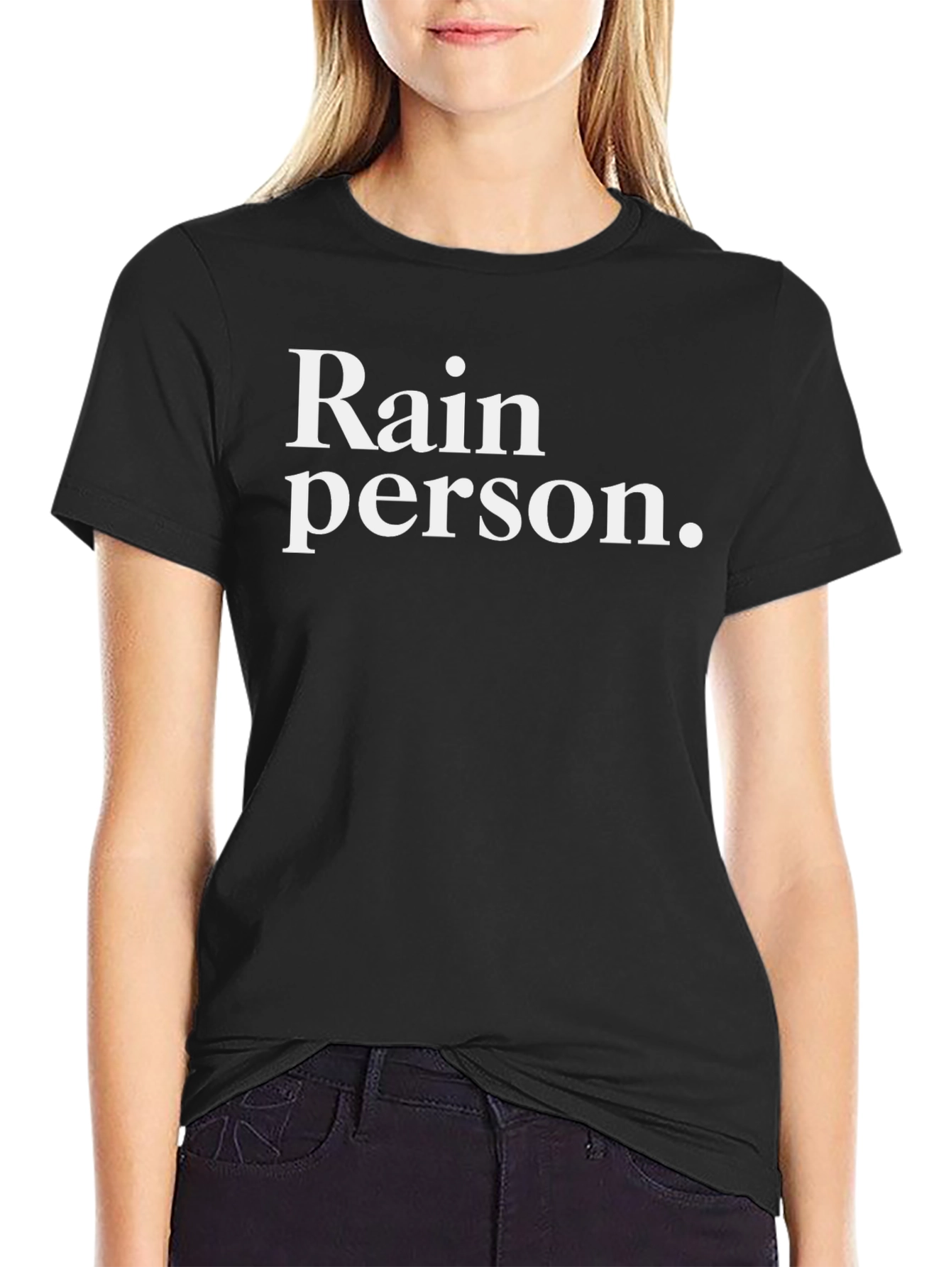 Rain Person Black Graphic T-Shirt