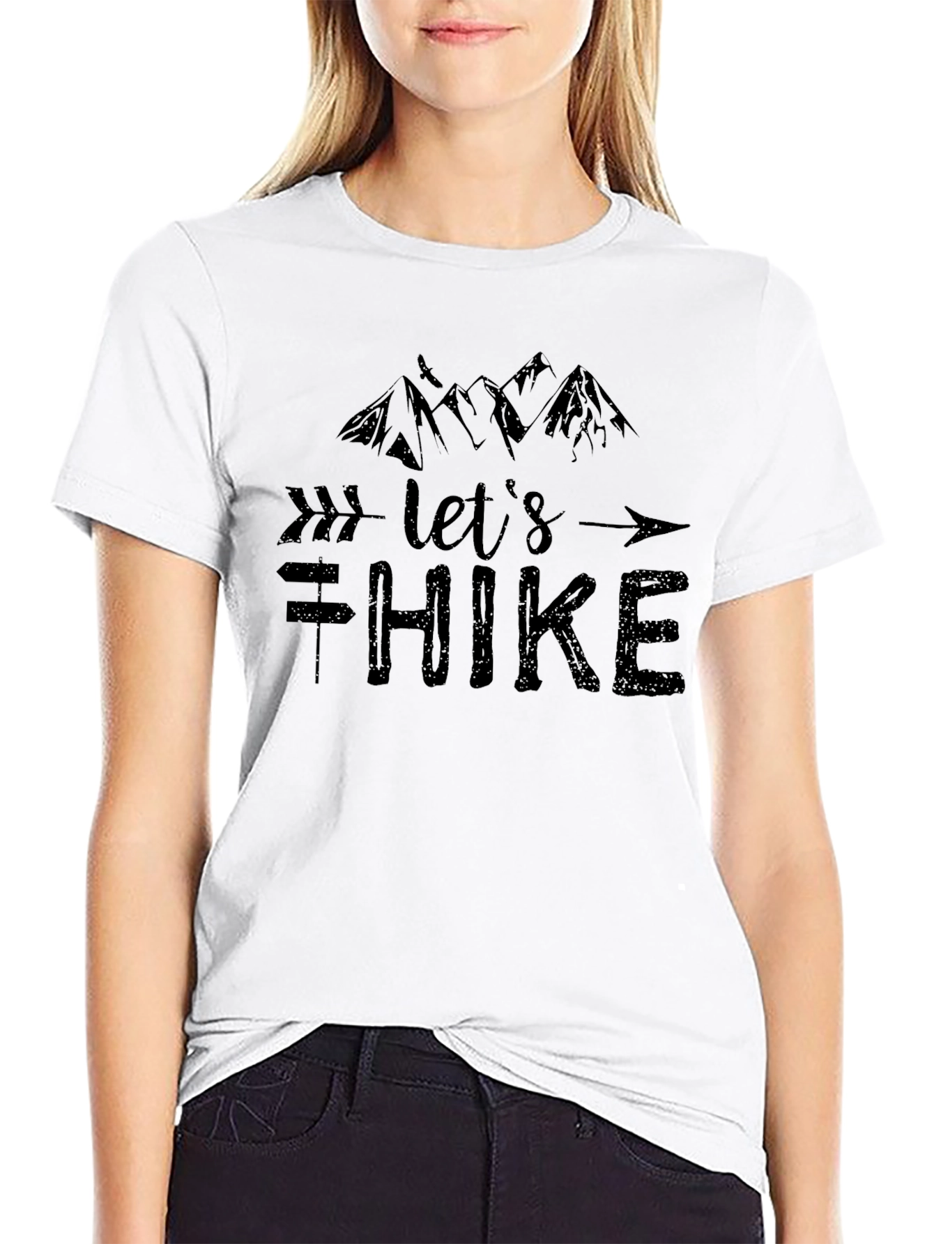 Lets Hike Black Graphic Tee - Adventure Ready!