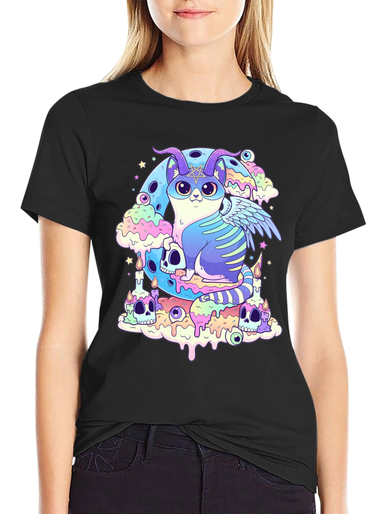 Gothic Devil Cat T-Shirt