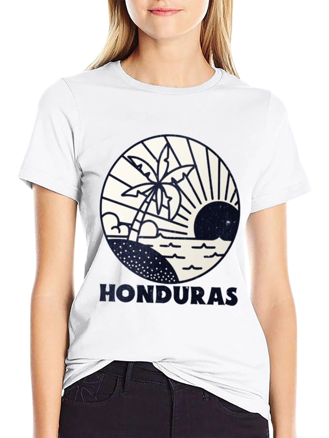 Honduras Beach Scene Graphic Tee - Island Vacation Shirt