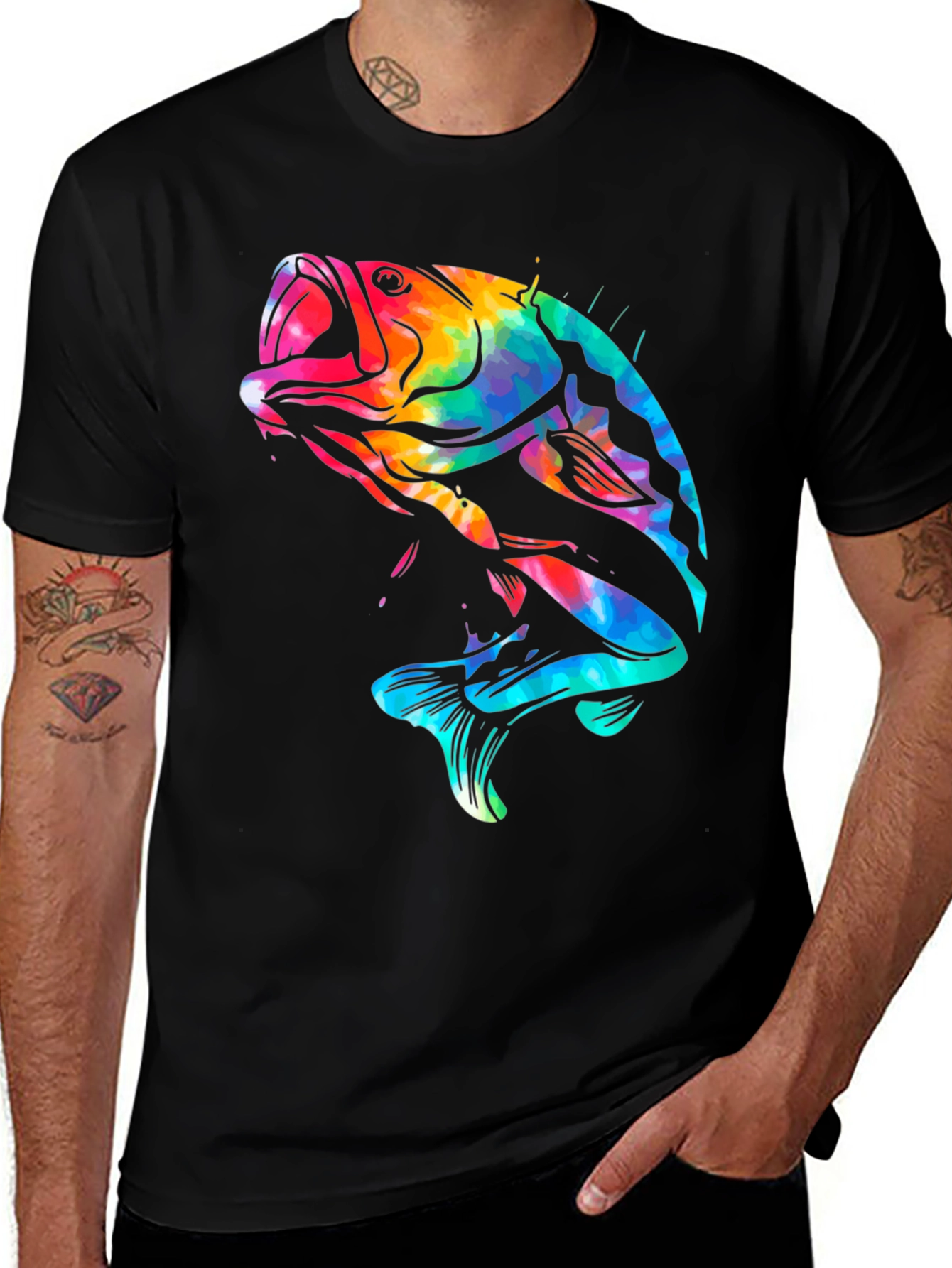Tie Dye Bass Fishing T-Shirt