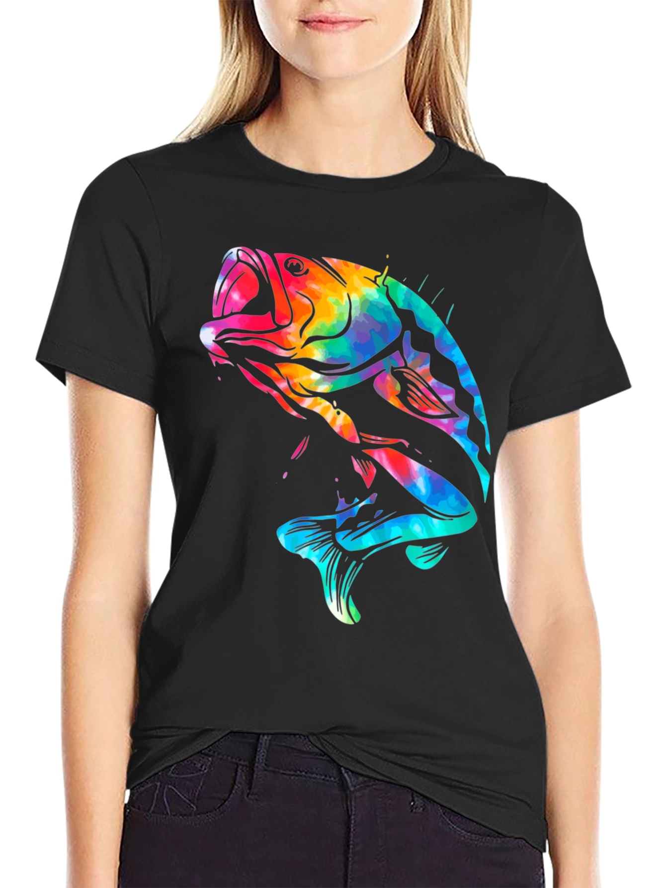 Tie Dye Bass Fishing T-Shirt
