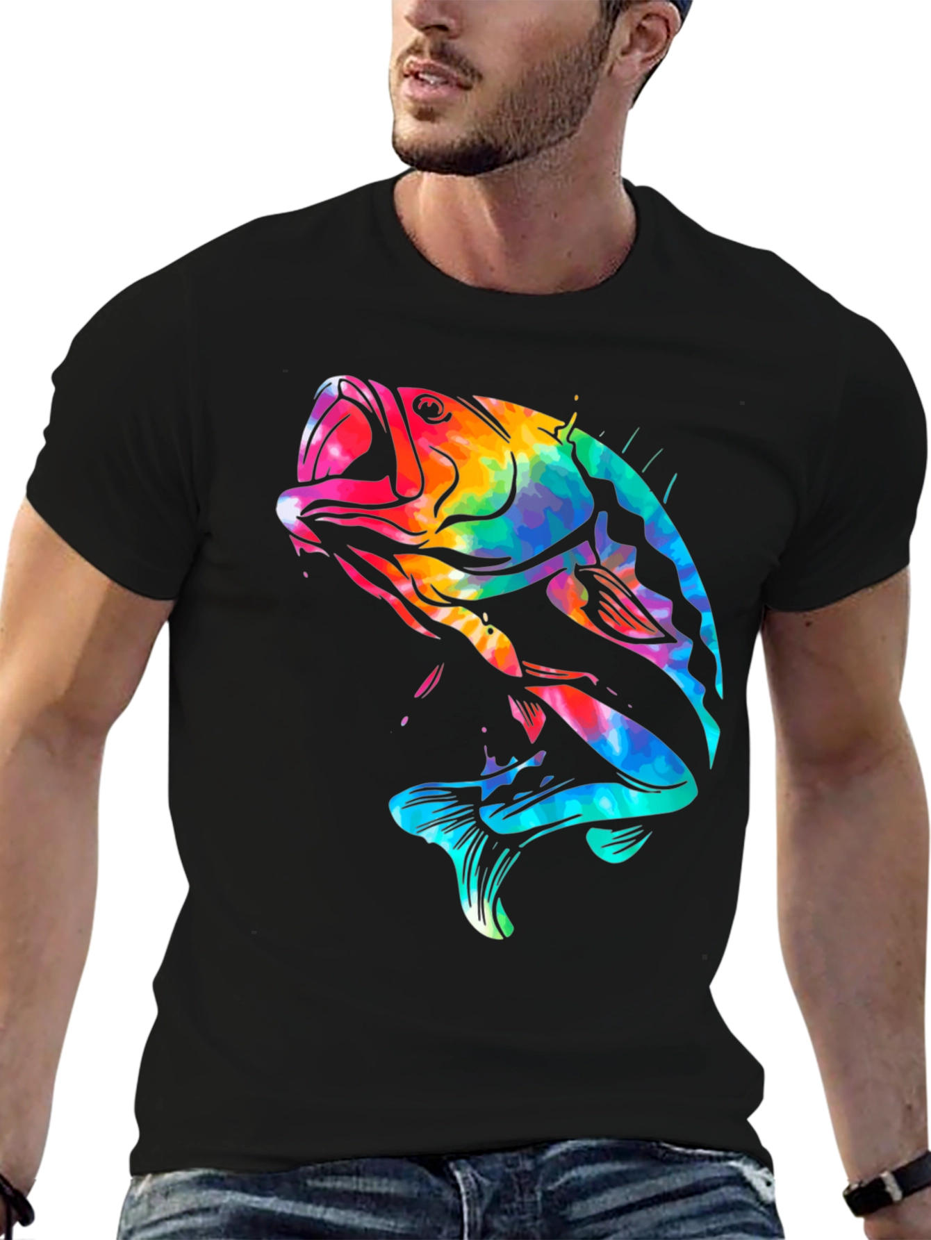 Tie Dye Bass Fishing T-Shirt
