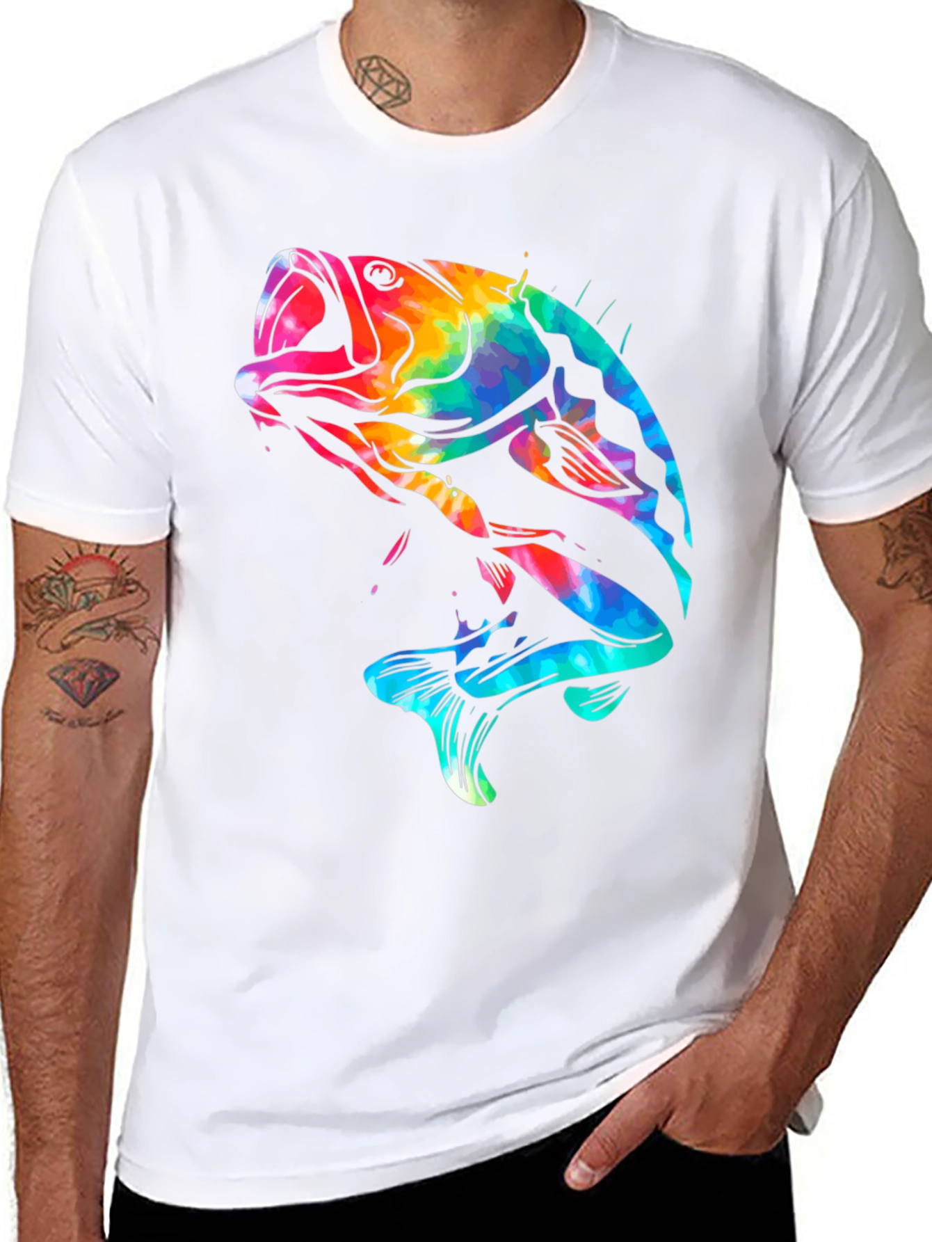 Tie Dye Bass Fishing T-Shirt