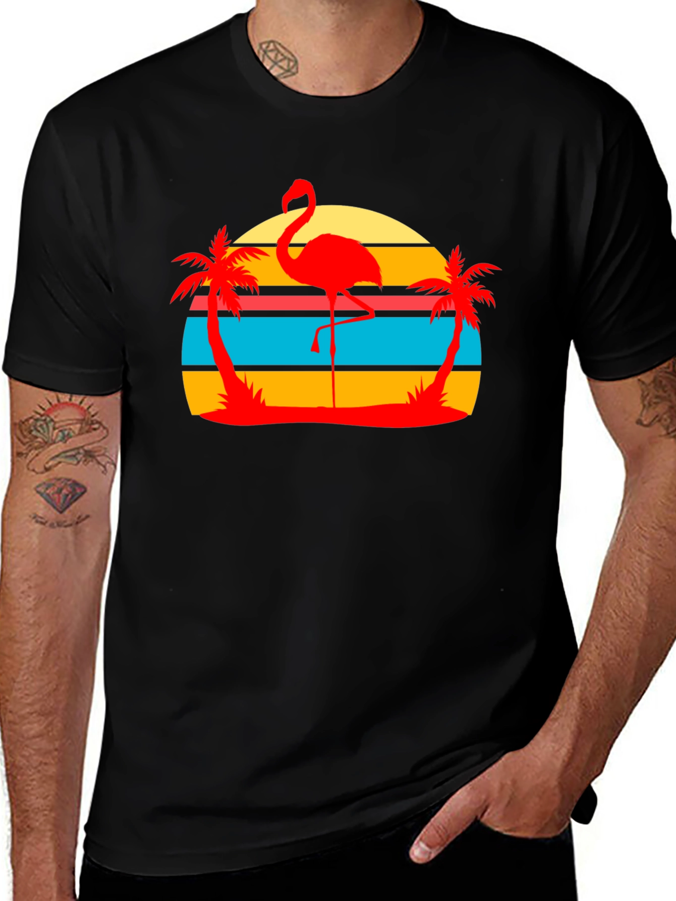 Tropical Flamingo Graphic T-Shirt