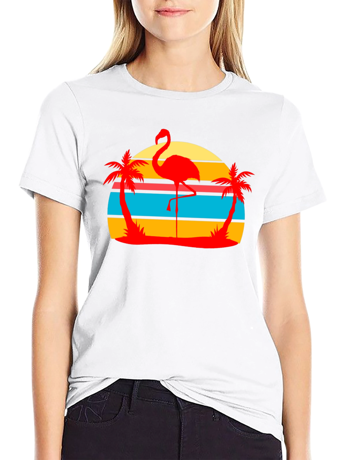 Tropical Flamingo Graphic T-Shirt