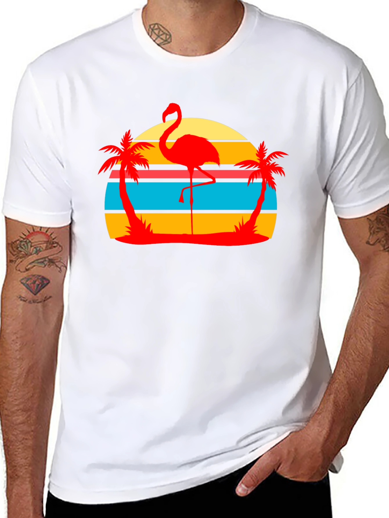 Tropical Flamingo Graphic T-Shirt