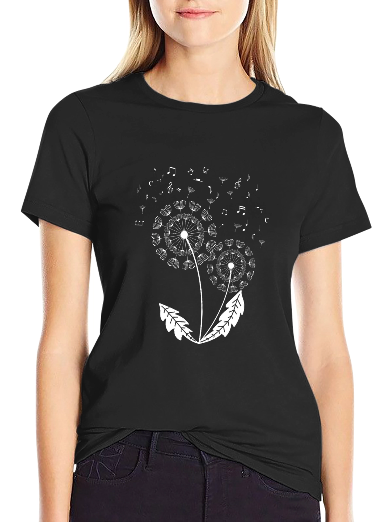 Dandelion Music Notes Graphic T-Shirt
