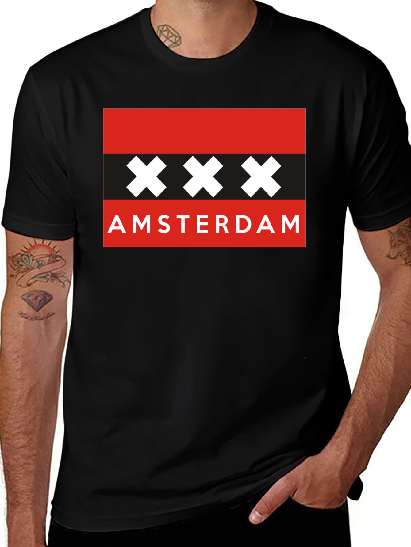 Amsterdam XXX T-Shirt - Black Cotton Tee