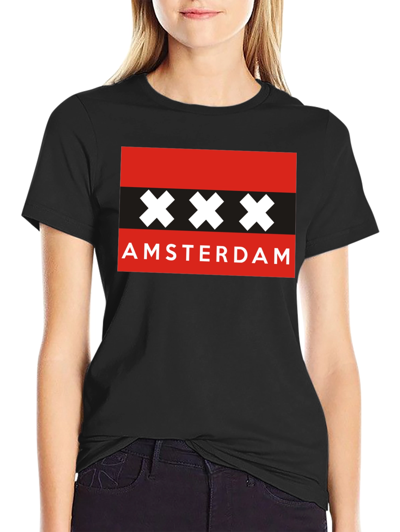 Amsterdam XXX T-Shirt - Black Cotton Tee