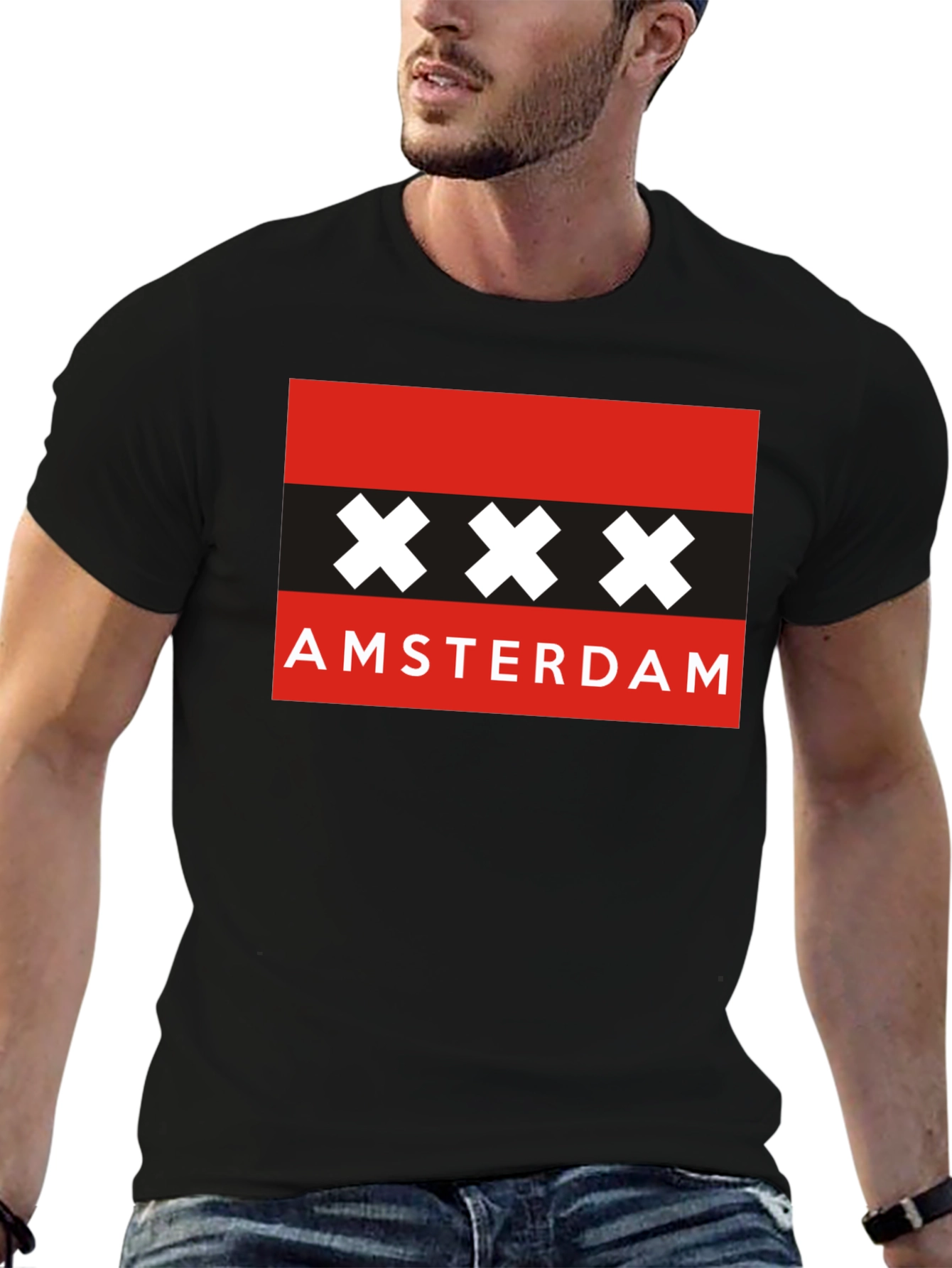 Amsterdam XXX T-Shirt - Black Cotton Tee