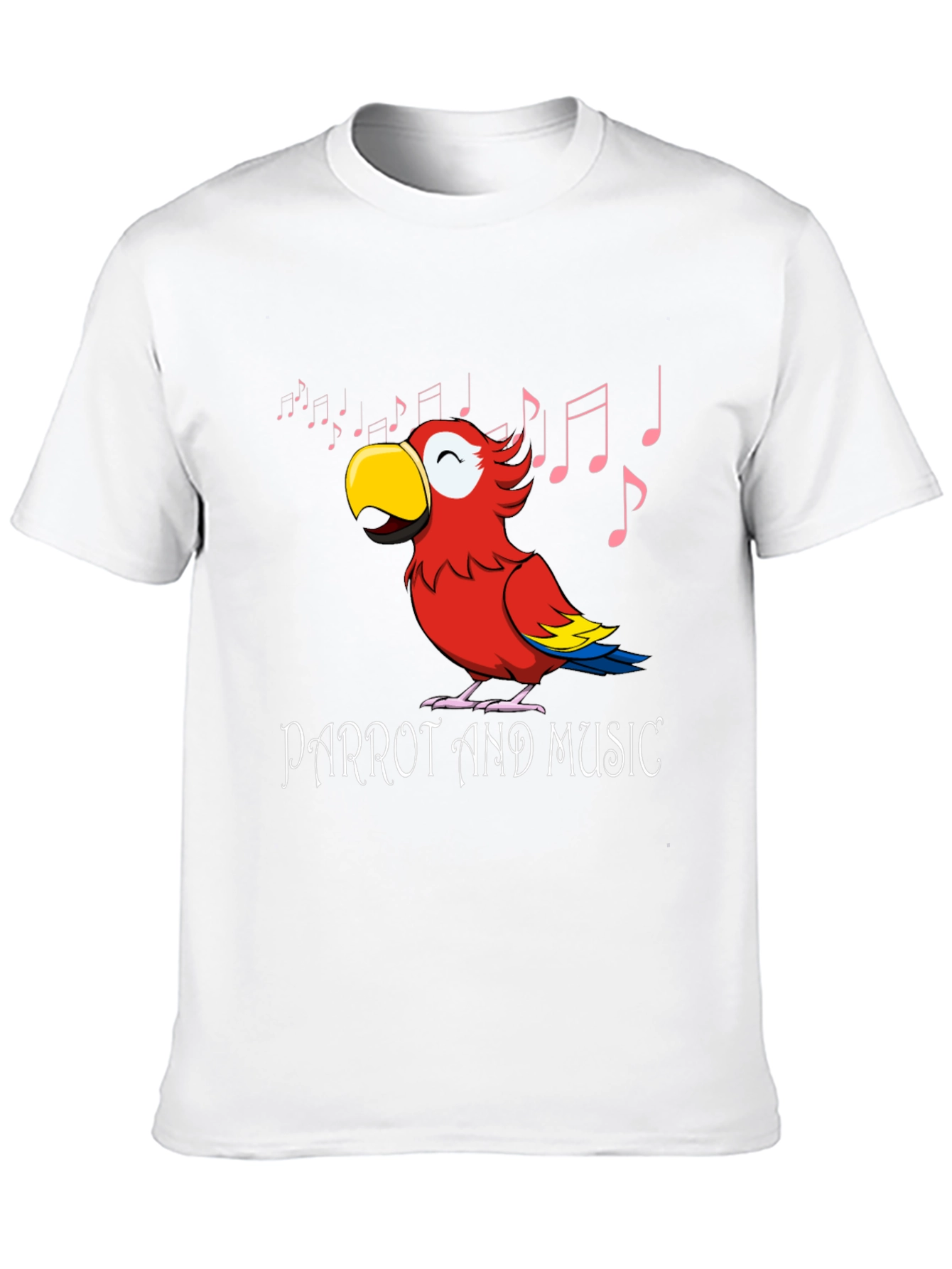 Parrot and Music T-Shirt - Black