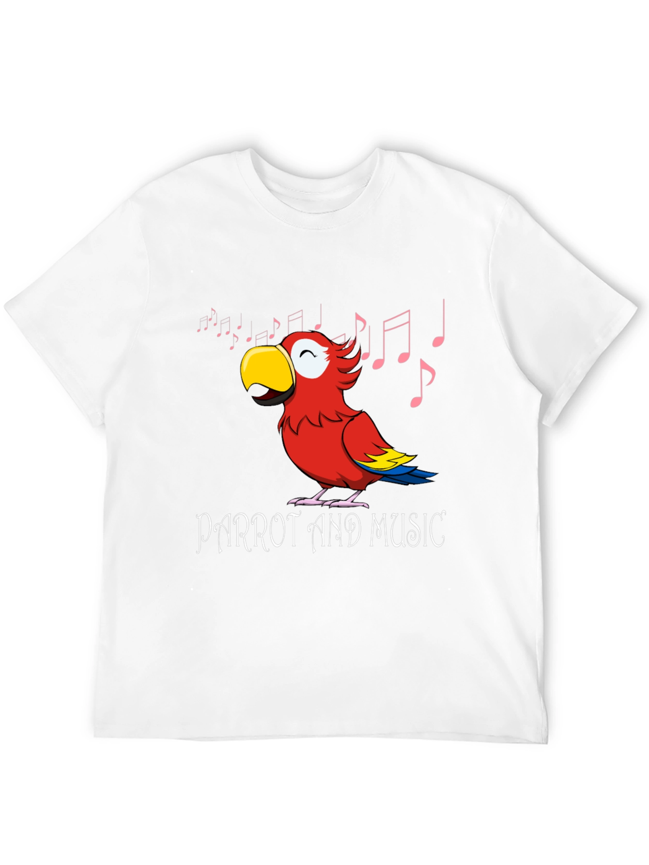 Parrot and Music T-Shirt - Black
