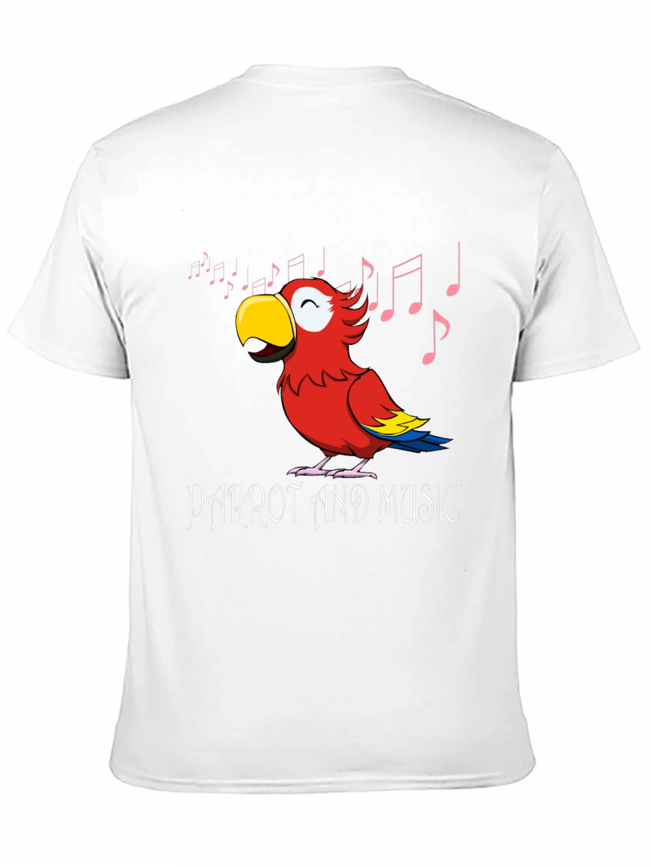 Parrot and Music T-Shirt - Black
