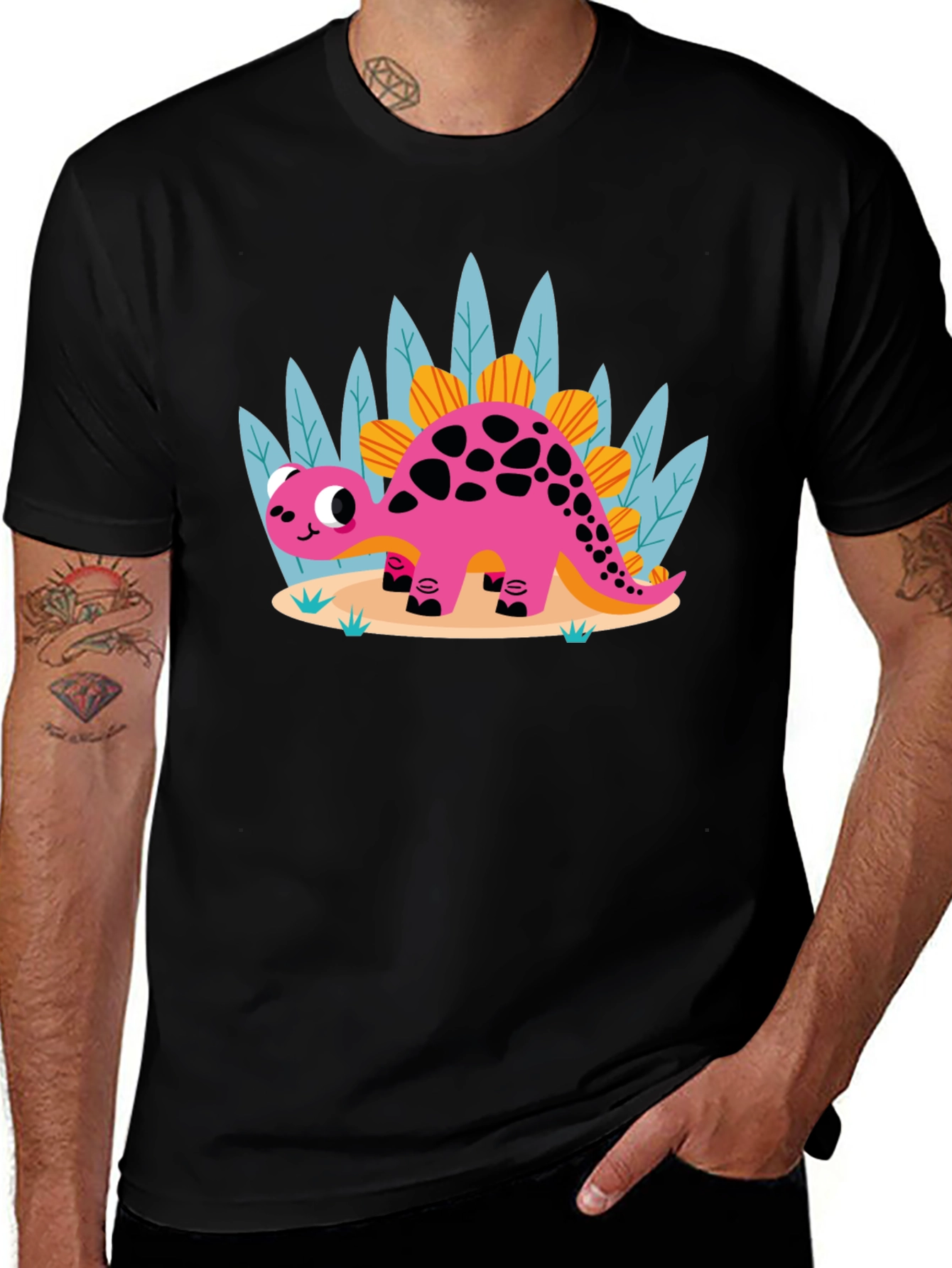 Cute Cartoon Dinosaur Graphic Tee