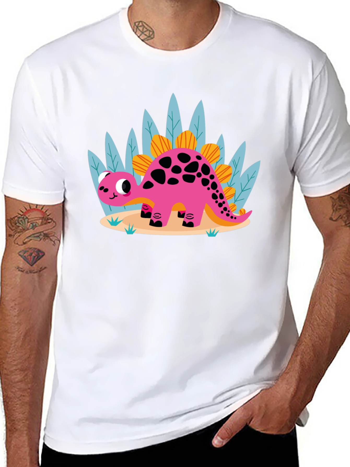 Cute Cartoon Dinosaur Graphic Tee