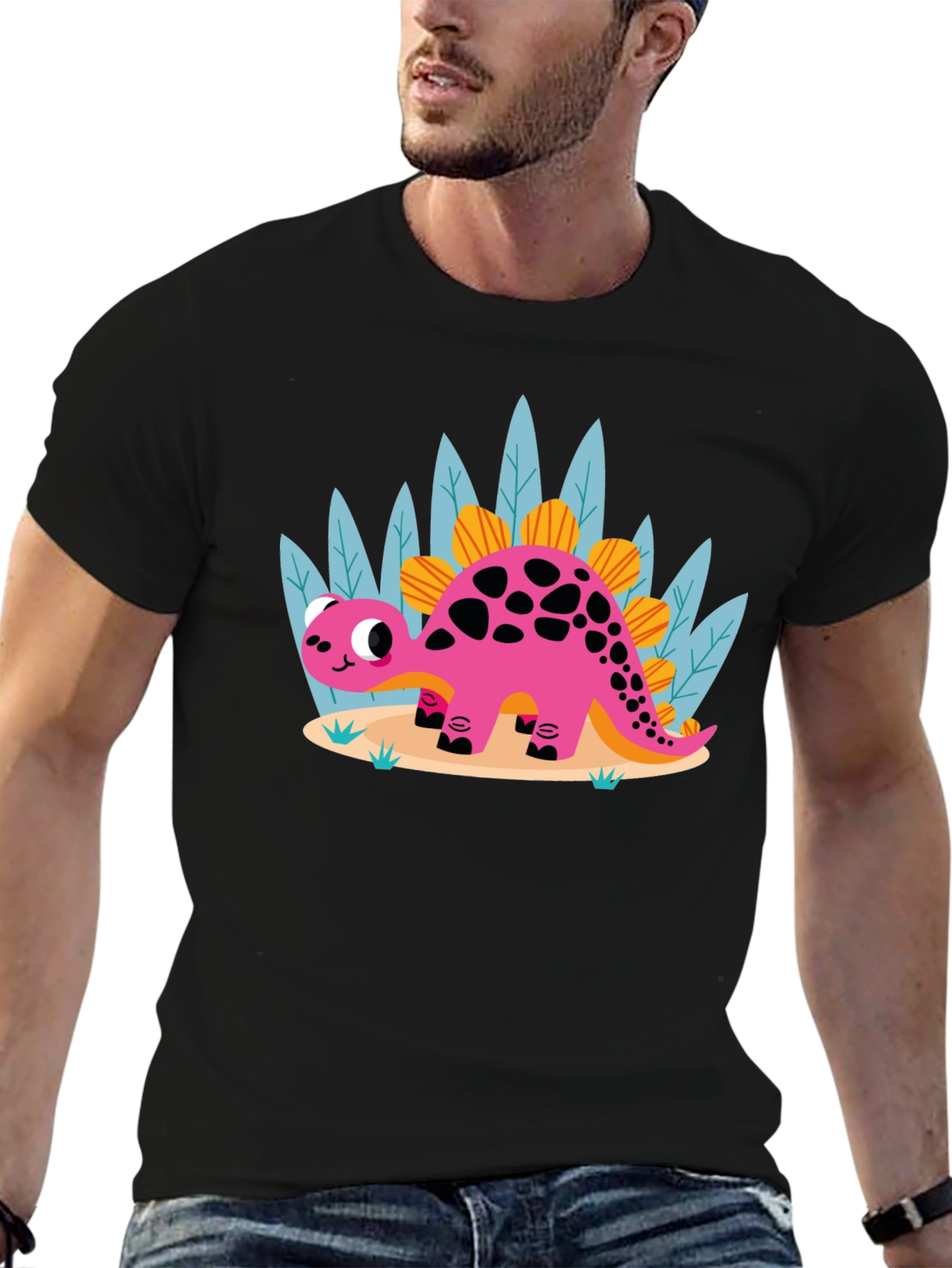 Cute Cartoon Dinosaur Graphic Tee