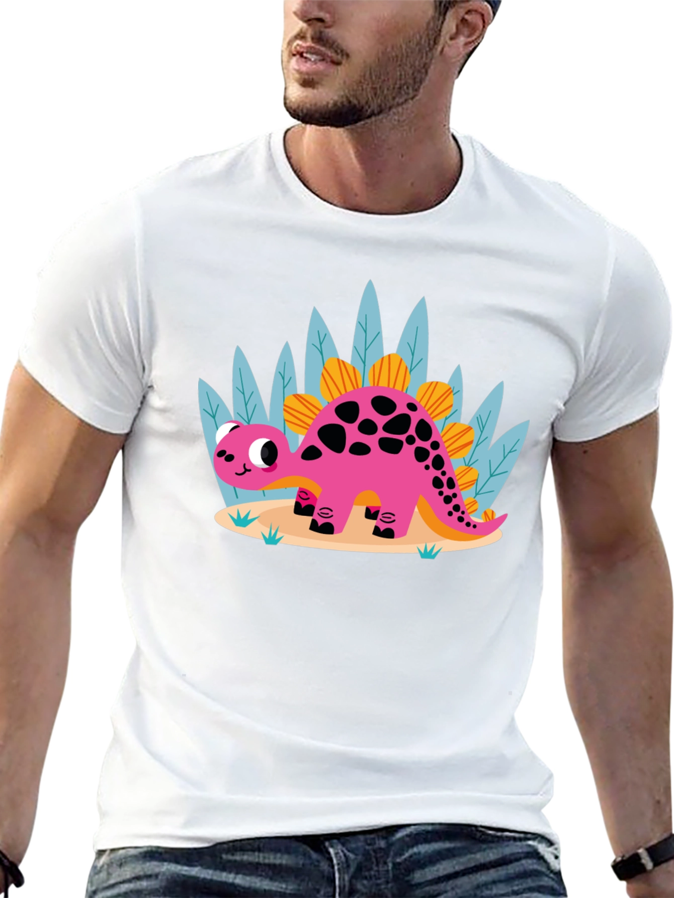 Cute Cartoon Dinosaur Graphic Tee