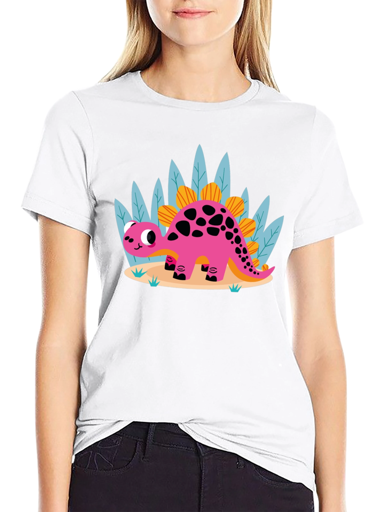 Cute Cartoon Dinosaur Graphic Tee