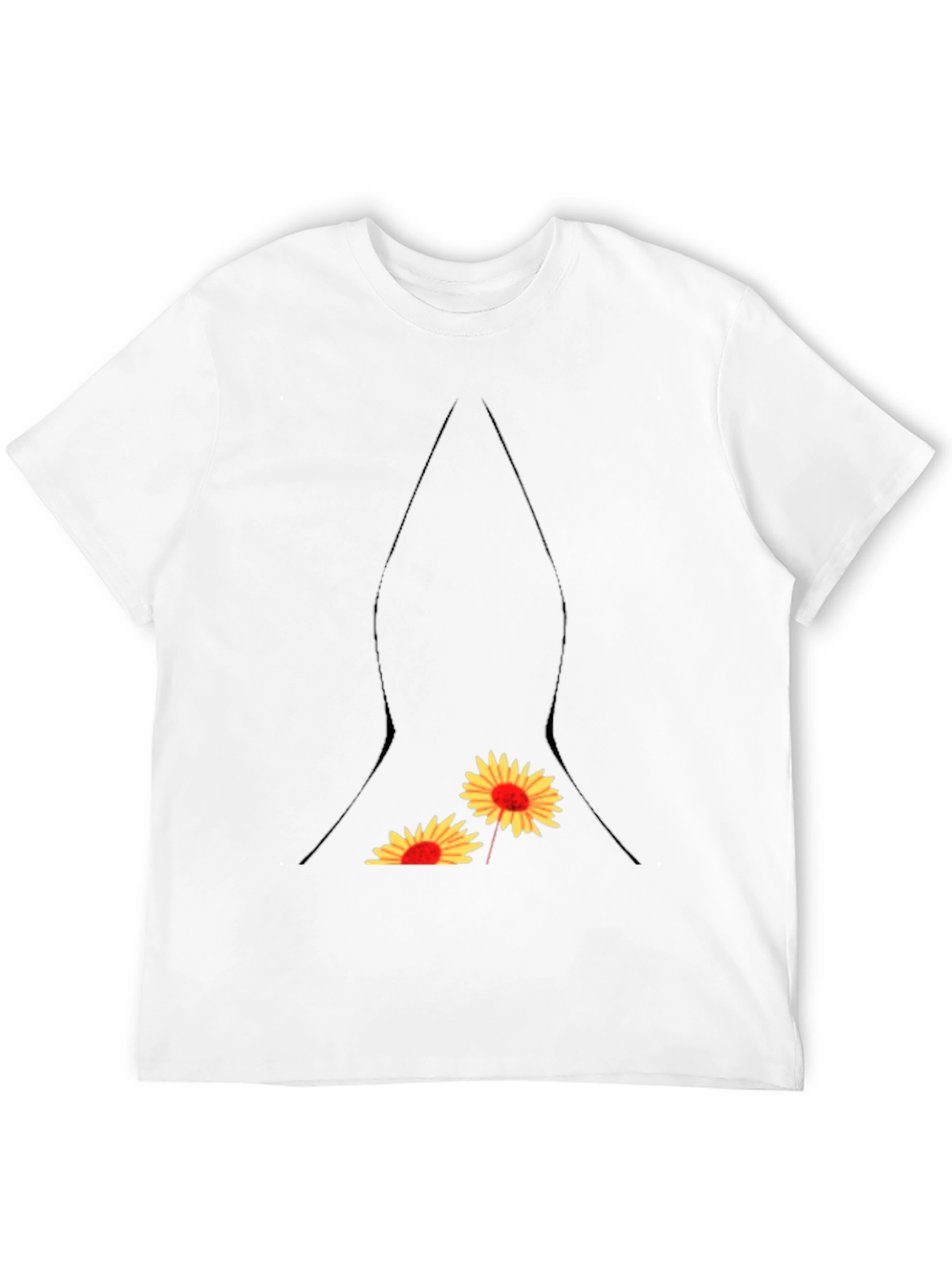 Sunflower Pocket Print Black T-Shirt