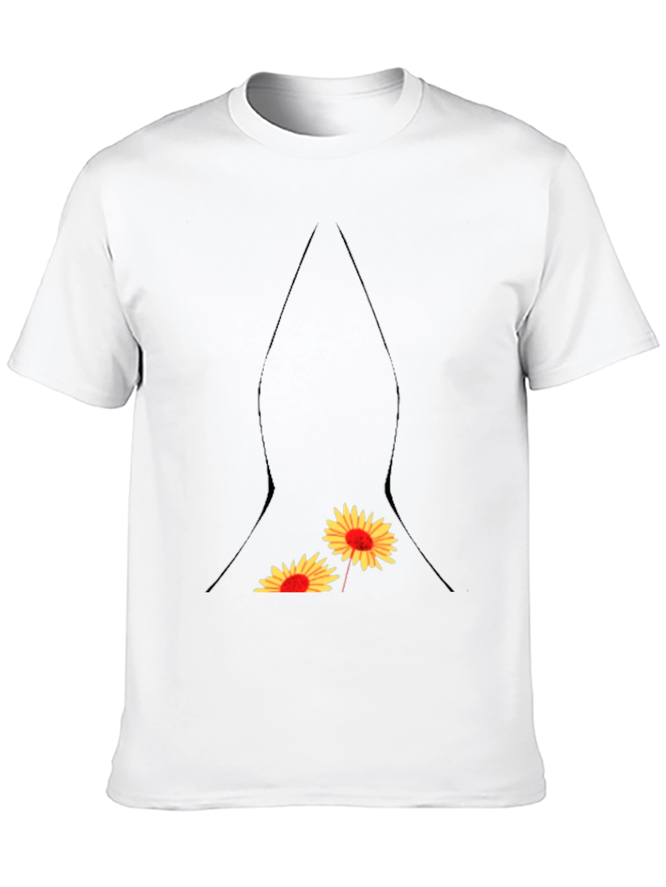 Sunflower Pocket Print Black T-Shirt