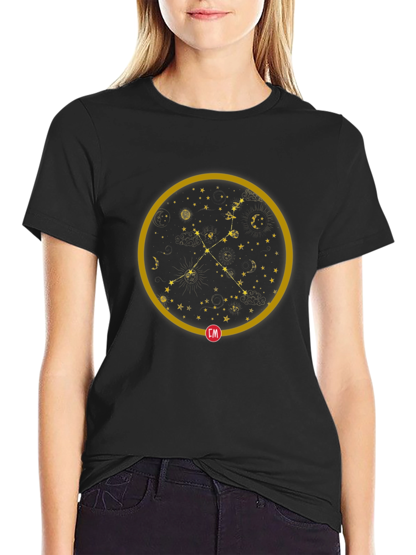 Constellation Graphic Black T-Shirt