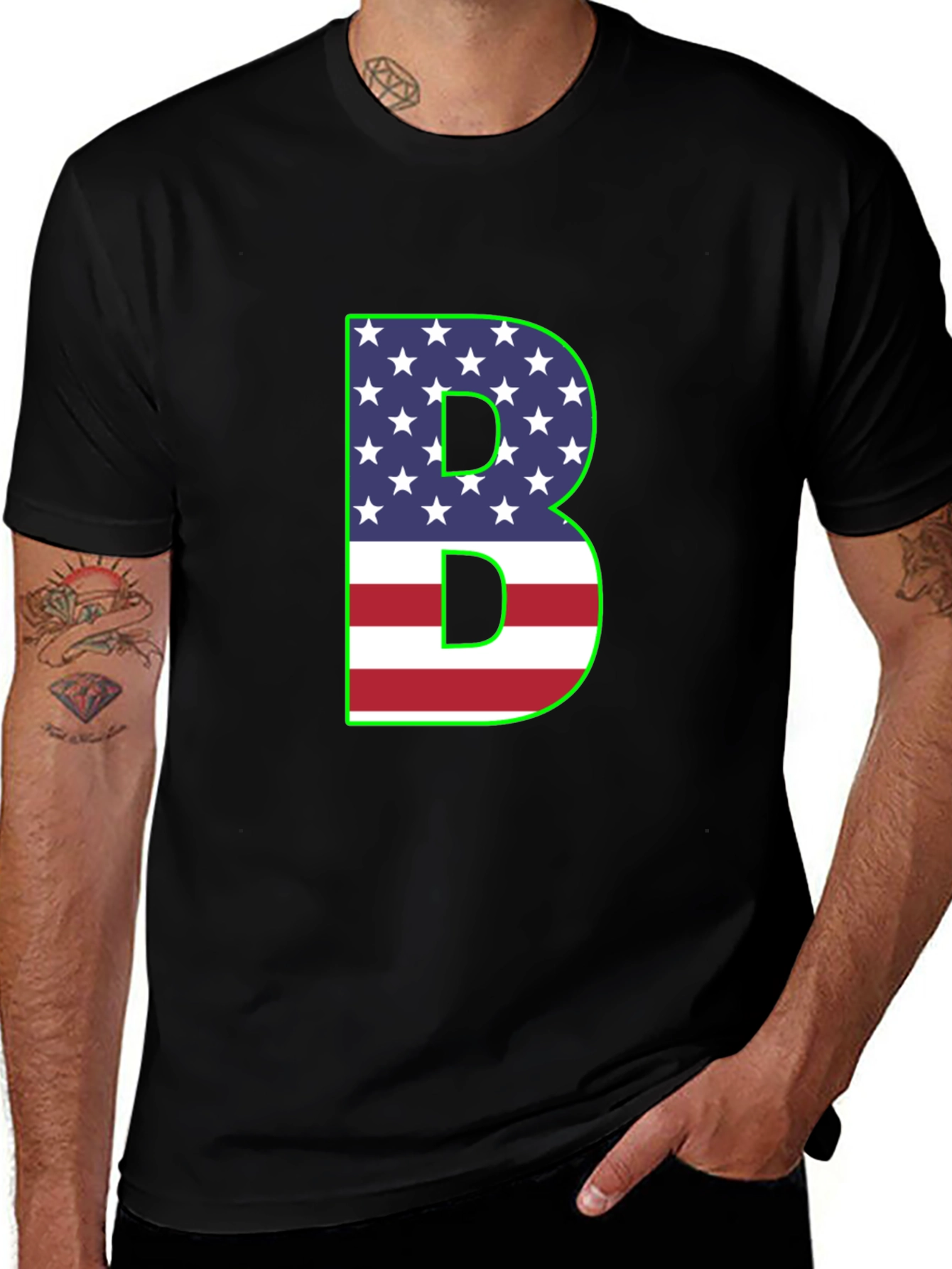 Patriotic Letter B Graphic Tee