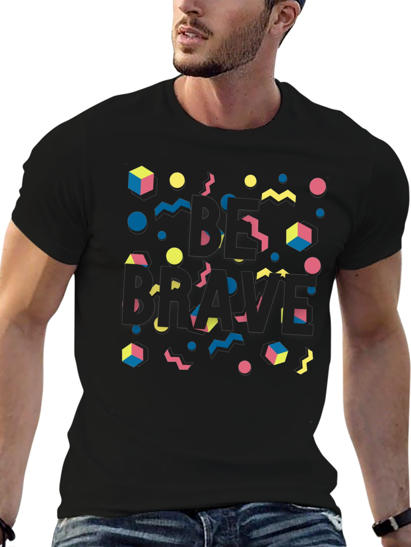 Be Brave Black Graphic Print Tee