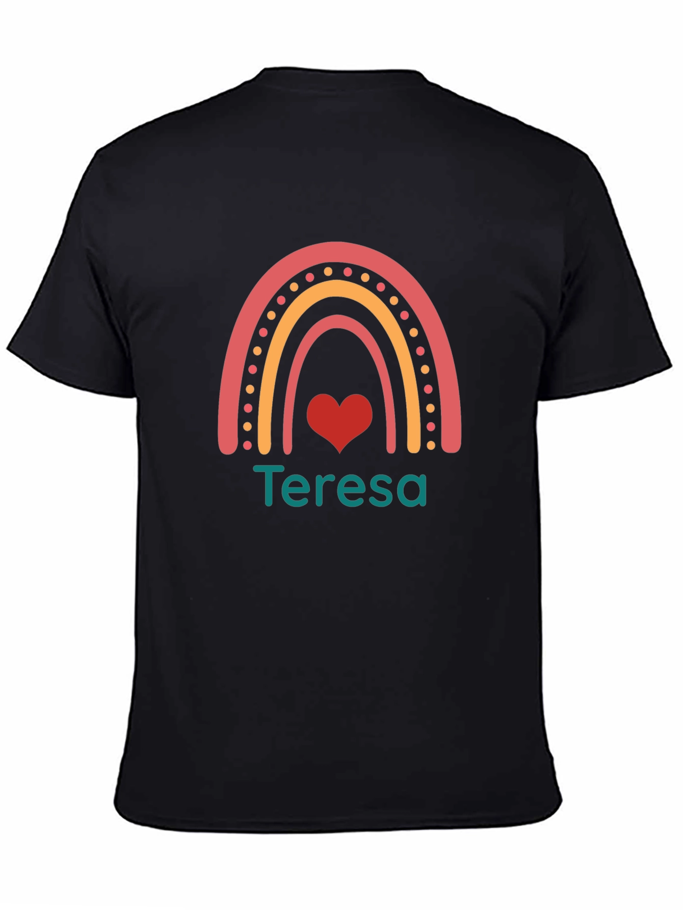 Teresa Personalized Rainbow Heart T-Shirt
