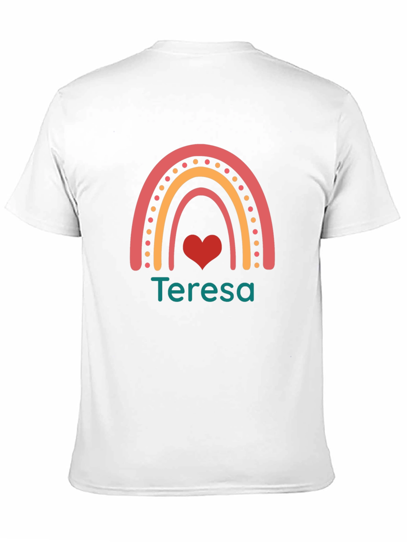 Teresa Personalized Rainbow Heart T-Shirt