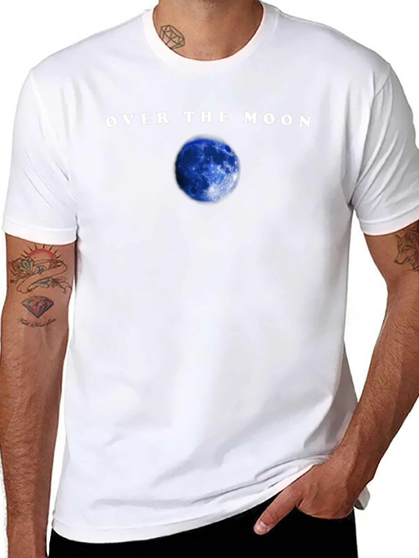 Over the Moon Graphic Tee - Mens Black T-Shirt