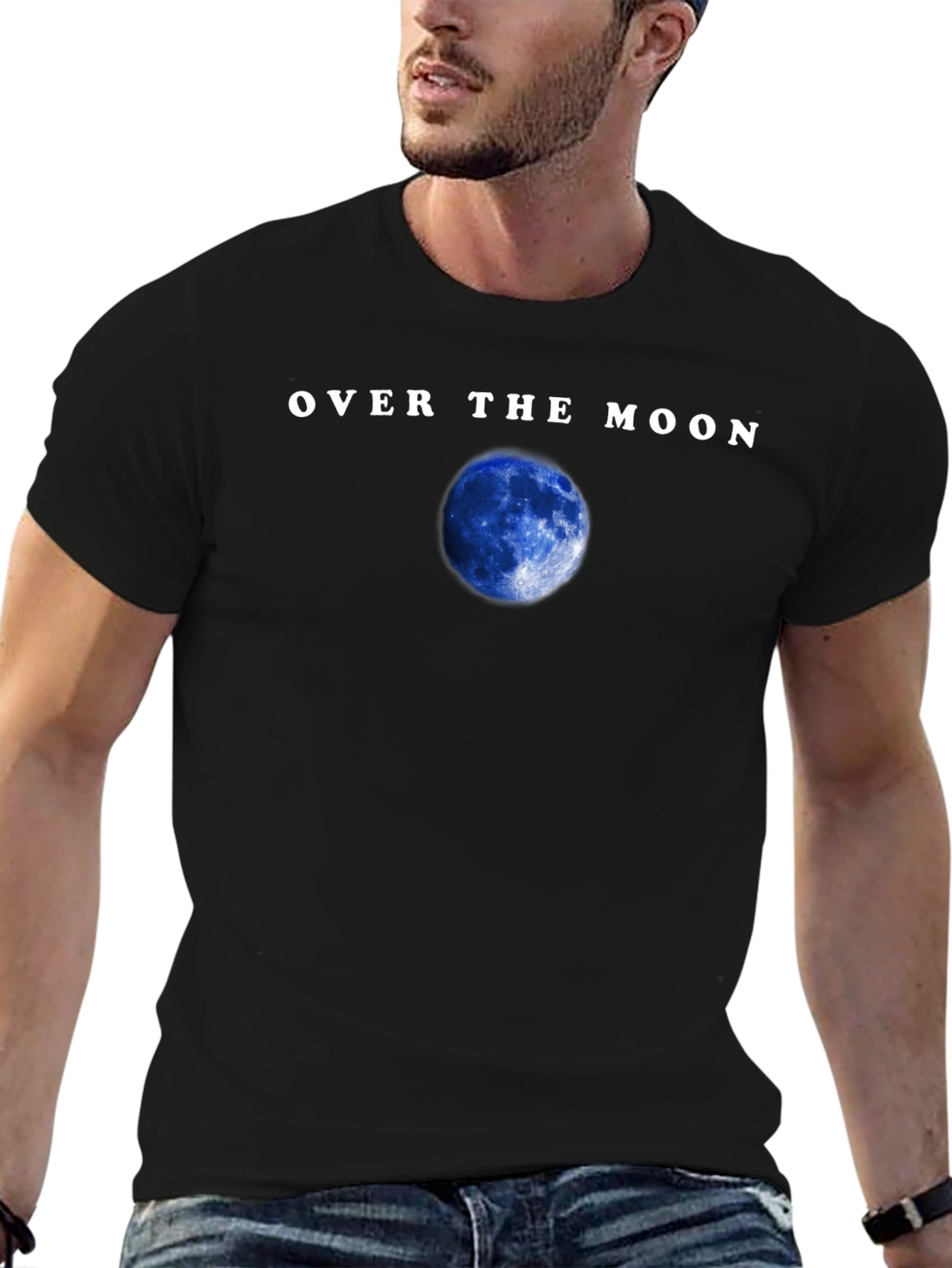 Over the Moon Graphic Tee - Mens Black T-Shirt