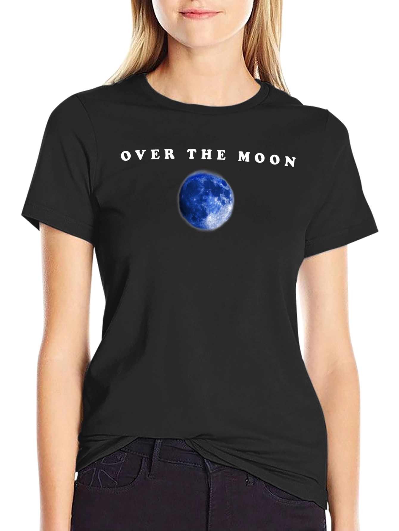 Over the Moon Graphic Tee - Mens Black T-Shirt