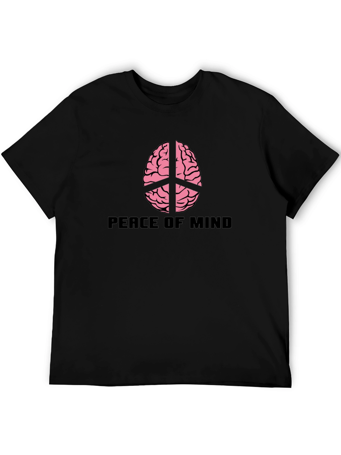 Peace of Mind Brain Graphic T-Shirt - Black