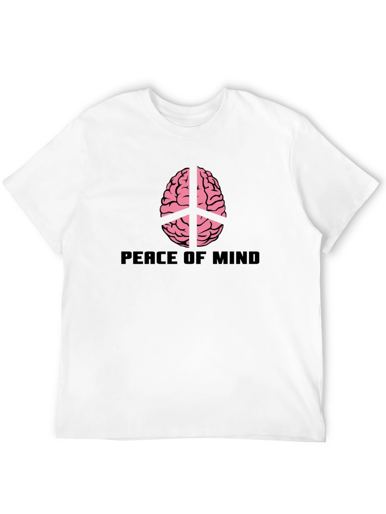 Peace of Mind Brain Graphic T-Shirt - Black
