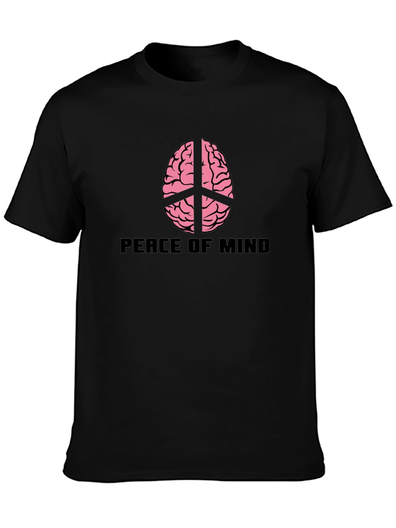Peace of Mind Brain Graphic T-Shirt - Black