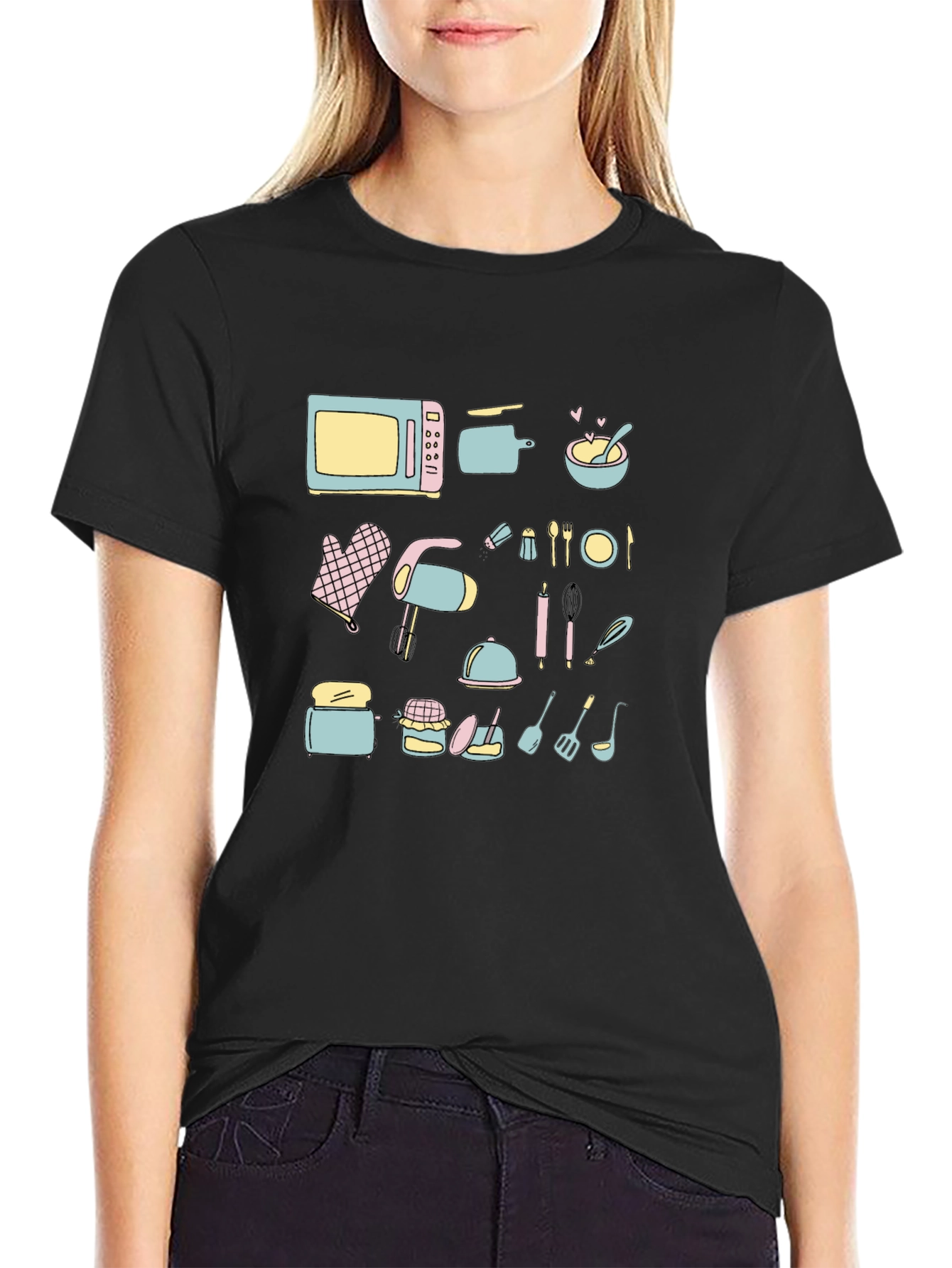 Chefs Delight Graphic Tee - Whimsical Kitchenware Design