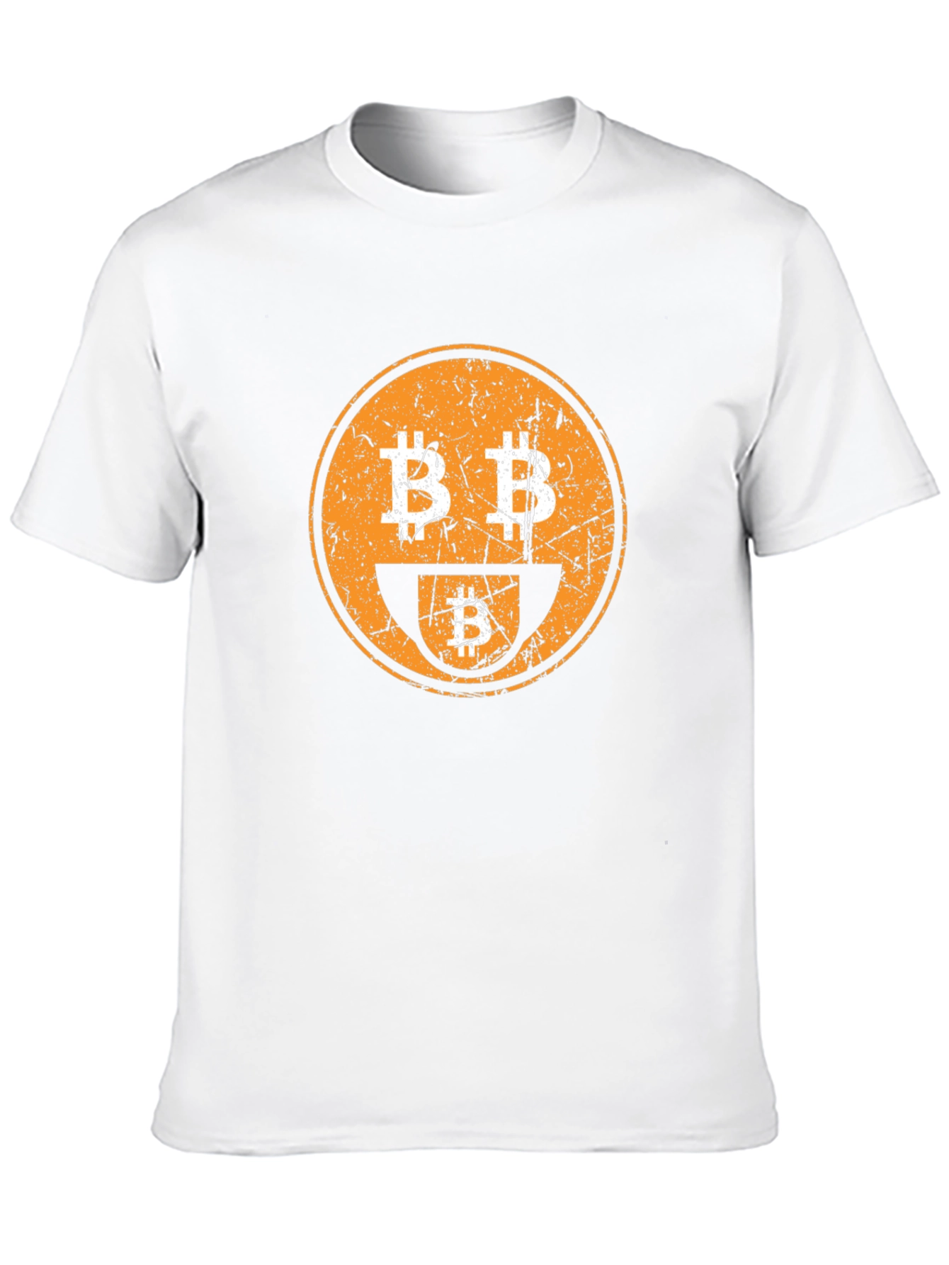 Bitcoin Smiley Face Graphic Tee - Crypto Enthusiast T-Shirt