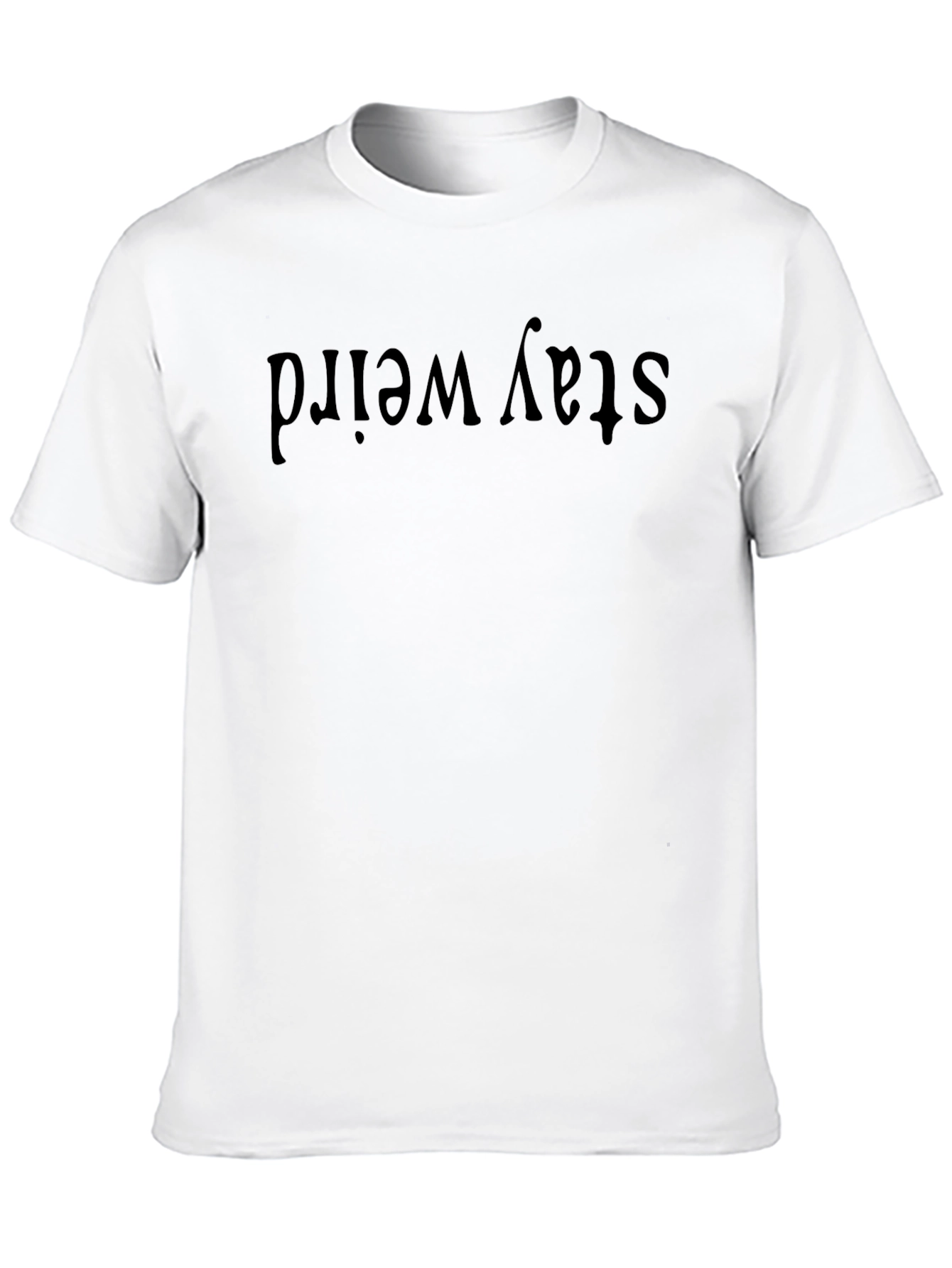 Stay Weird Black Graphic Tee Shirt