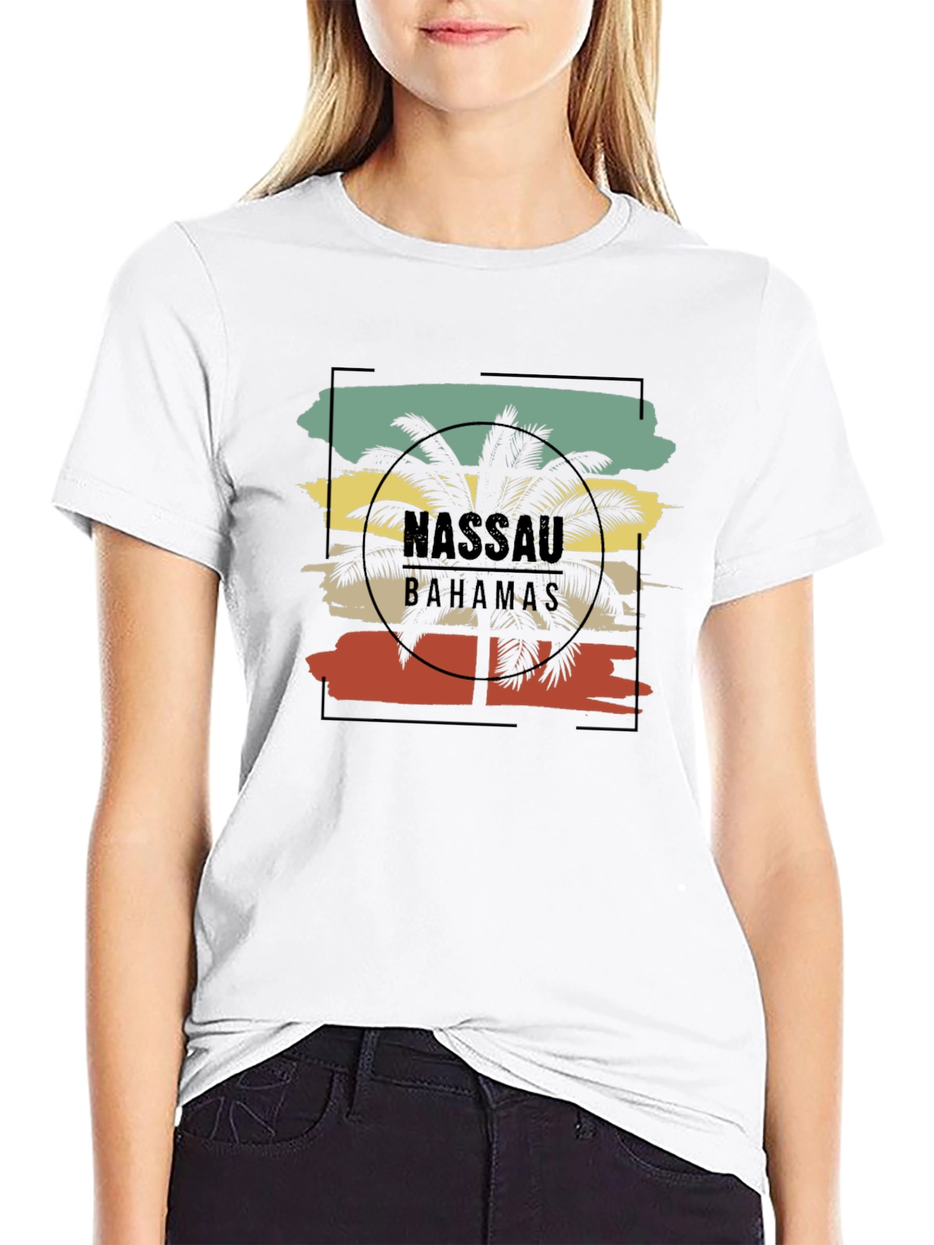 Nassau Bahamas Palm Tree Graphic T-Shirt