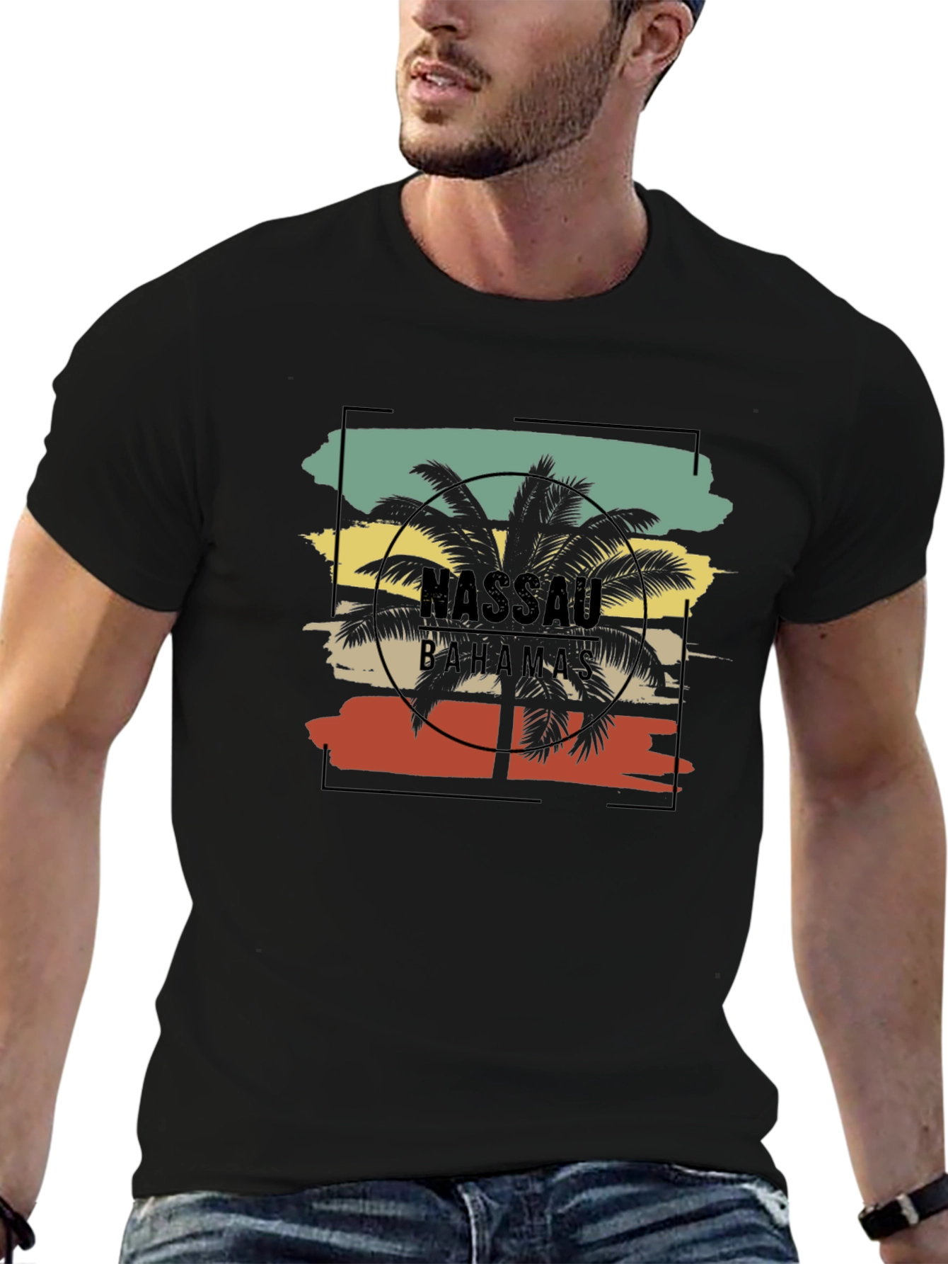 Nassau Bahamas Palm Tree Graphic T-Shirt