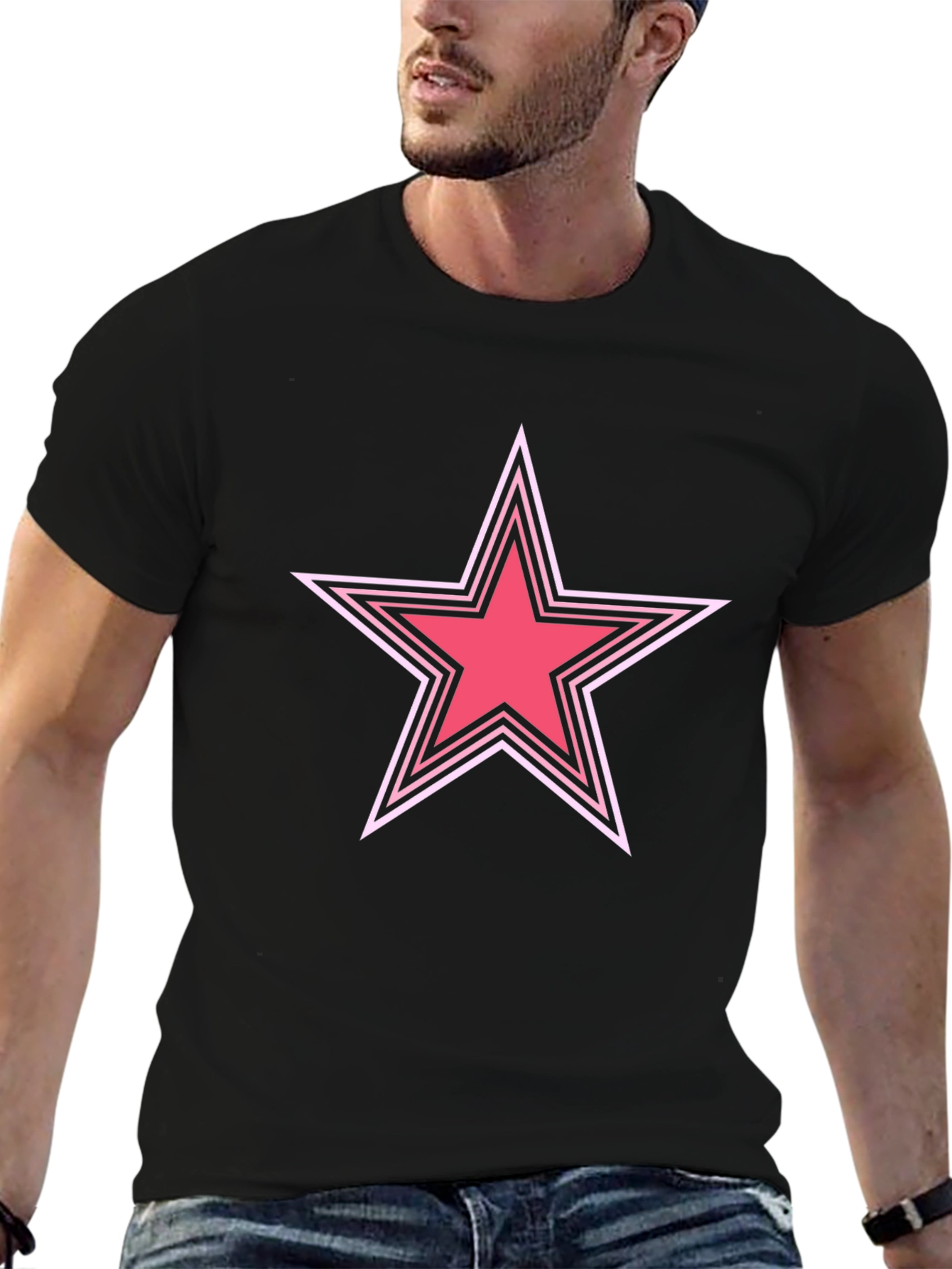 Star Graphic Tee - Casual Black T-Shirt