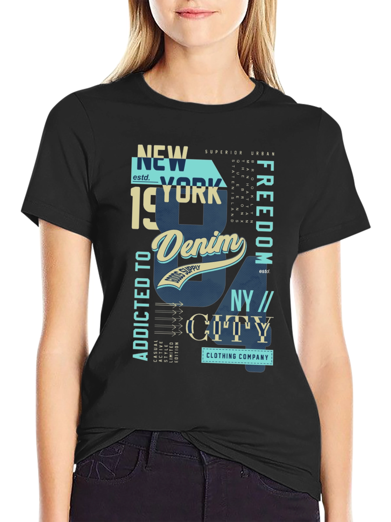 New York Denim Graphic T-Shirt