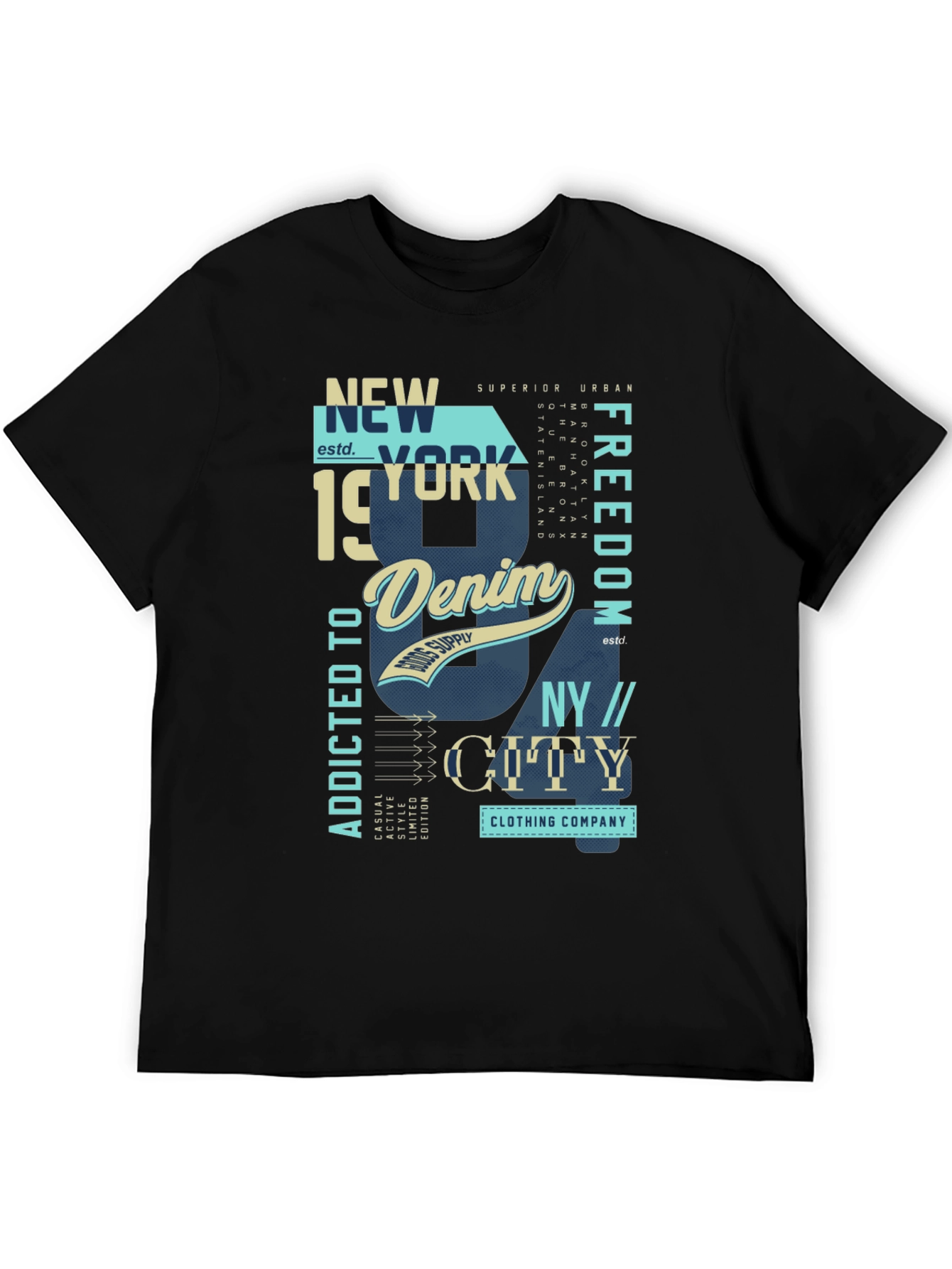 New York Denim Graphic T-Shirt