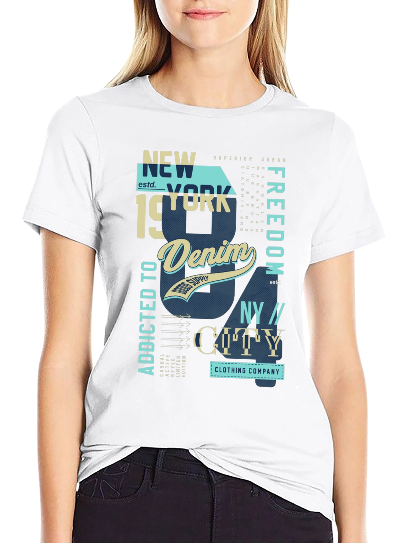 New York Denim Graphic T-Shirt